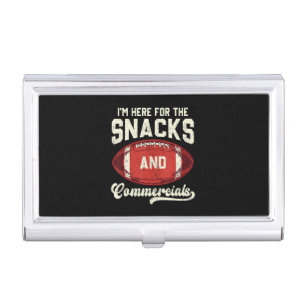 I'm Here For The Snacks And Commercials Football Business Card Case