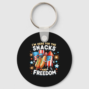I'm Here For The Snacks And Freedom Independence D Keychain