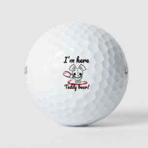 I'm Here Teddy Bear Grumpy Voodoo Bunny Golf Balls