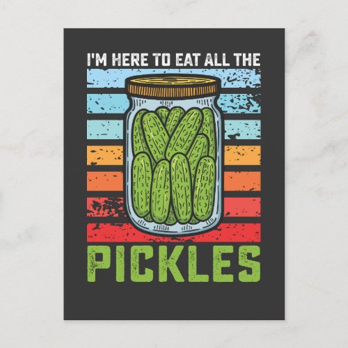 Im Here To Eat All the Pickles Vintage Invitation Postcard