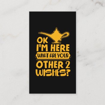 I'm Here What Are Your Other 2 Wishes Magician Business Card by Designer_Store_Ger at Zazzle