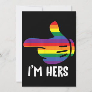 I'm Hers Rainbow Lesbian Couple Funny LGBT Pride M Invitation