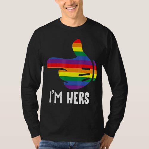 Im Hers Rainbow Lesbian Couple  Lgbt Pride Matchi T_Shirt