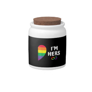 Im hers shes mine matching for pride lesbian coupl candy jar