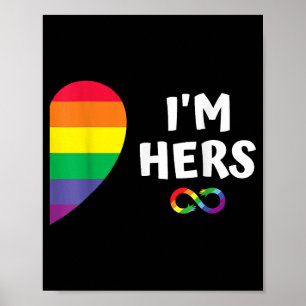 Im hers shes mine matching for pride lesbian coupl poster