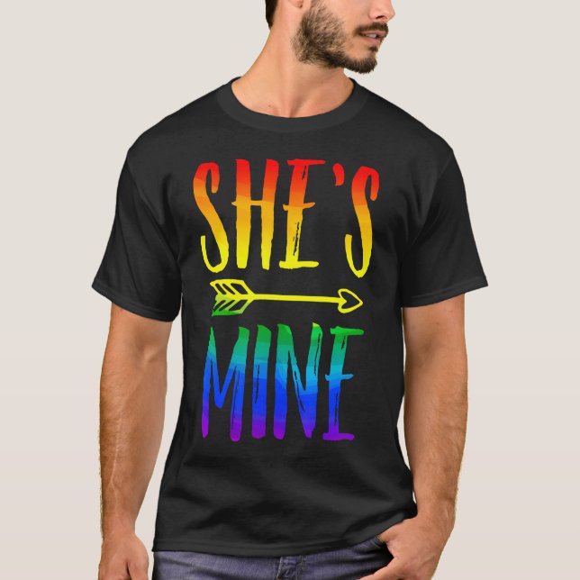I'M Hers She'S Mine Matching Lgbt Pride Lesbian Co T-Shirt (Front)