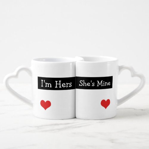 Im Hers Shes Mine Newly Wed Heart Wedding Coffee Mug Set