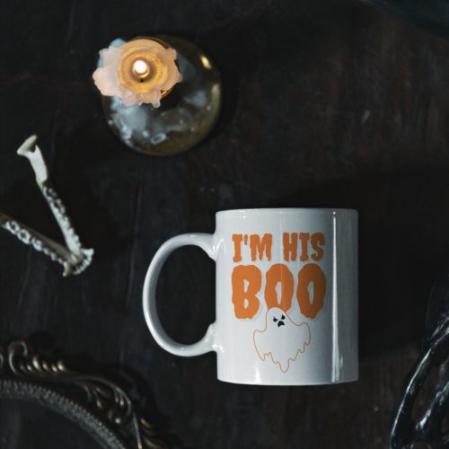 Im His Boo Funny Ghost Halloween Wife Two_Tone Coffee Mug