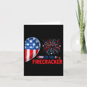 I'm His Firecracker 4th July Funny Couple Costume Card