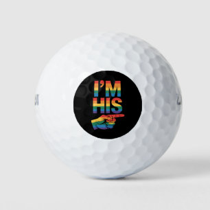 I'm His Gay Couple Matching LGBTQ Pride Golf Balls