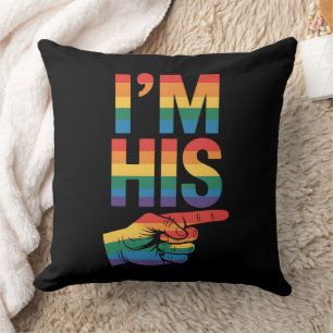 I'm His Gay Couple Matching LGBTQ Pride Throw Pillow