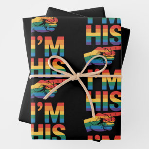 I'm His Gay Couple Matching LGBTQ Pride Wrapping Paper Sheets