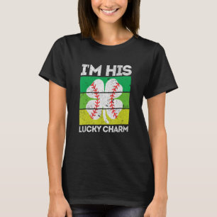 I'm His Lucky Charm Funny Baseball Girlfriend Wife T-Shirt