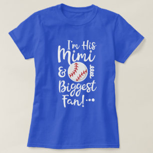 I'm his Mimi and Biggest Fan baseball Grandma gift T-Shirt