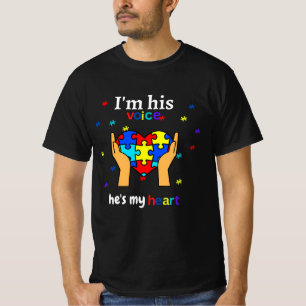I'm his voice he's my heart Autism Awareness T-Shirt