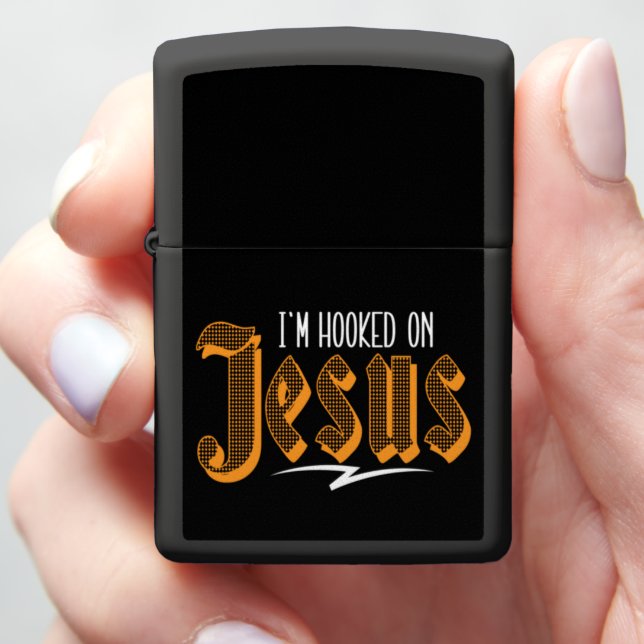 I'M HOOKED ON JESUS ZIPPO LIGHTER (In Hand)