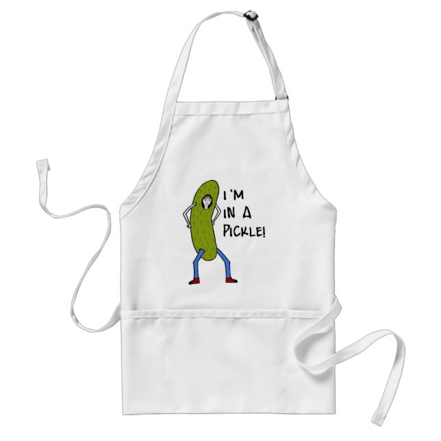 I'm in a pickle adult apron (Front)