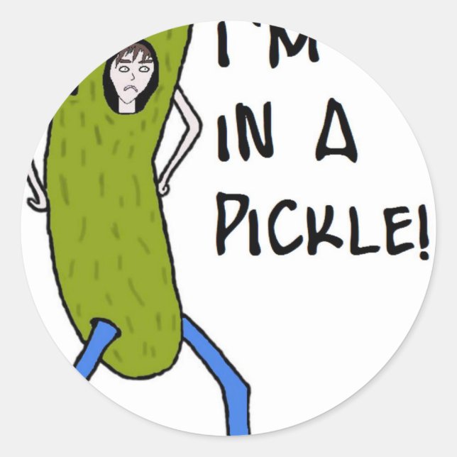I'm in a pickle classic round sticker (Front)