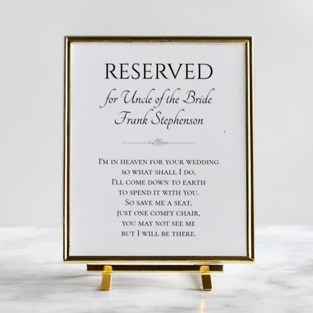 I'm In Heaven For Wedding Uncle of Bride Memorial Poster (Creator Uploaded)