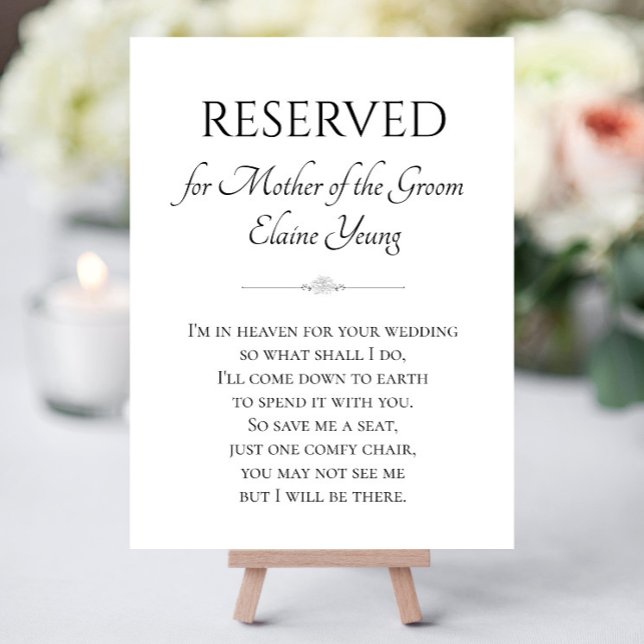 I'm In Heaven Mother of Groom Memorial Wedding Foam Board (Creator Uploaded)