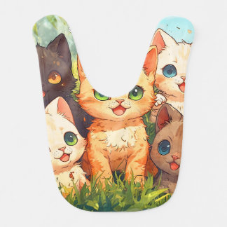 I'm in Kitten Heaven- Cartoon Cat Design Baby Bib