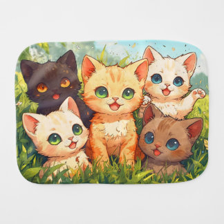I'm in Kitten Heaven- Cartoon Cat Design Baby Burp Cloth