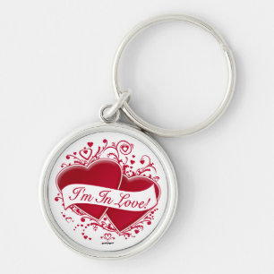 I'm In Love! Red Hearts Keychain