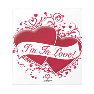 I'm In Love! Red Hearts Notepad