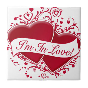 I'm In Love! Red Hearts Tile