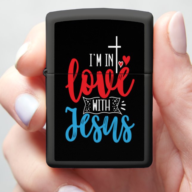 I'M IN LOVE WITH JESUS ZIPPO LIGHTER (In Hand)