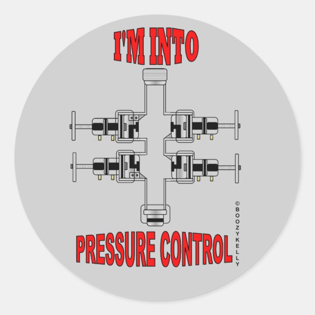 I'm In Pressure Control,Slickline Sticker,BOP,Oil Classic Round Sticker (Front)