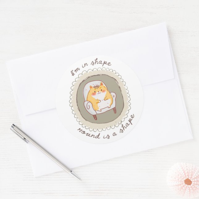I'm in shape classic round sticker (Envelope)