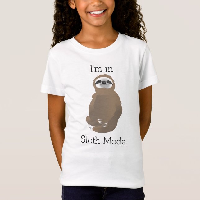 I'm in Sloth Mode Brown Sleeping Sloth T-Shirt (Front)