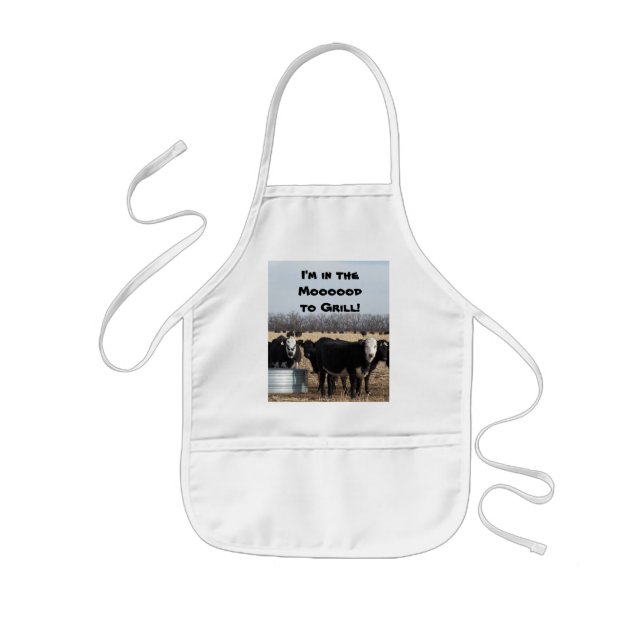 I'm in the Moooood to Grill! Kids' Apron (Front)