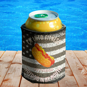 I'm Into Fitness Fit'ness Hotdog In My Mouth Can Cooler