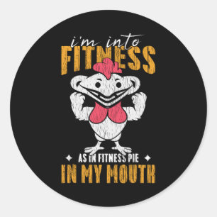 Im Into Fitness Pie In My Mouth Funny Thanksgiving Classic Round Sticker