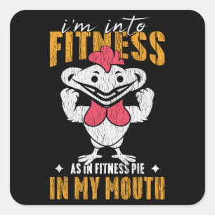 Im Into Fitness Pie In My Mouth Funny Thanksgiving Square Sticker