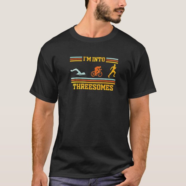 I'm Into Threesomes   Triathlon T-Shirt (Front)