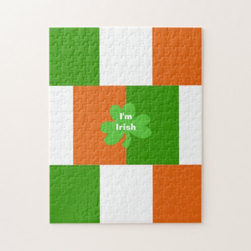 Im Irish Flag of Ireland Optional Words Jigsaw Puzzle