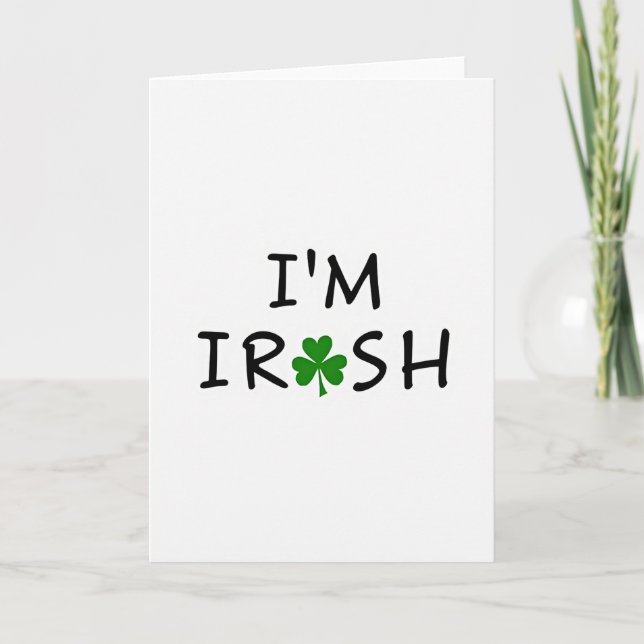 Im Irish Shamrock Pattern Card (Front)