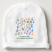 I'm just a baby, but I already love music! Baby Beanie (Front)
