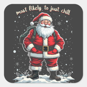 I'm Just a Chill Guy Christmas Santa Chill Guy Square Sticker