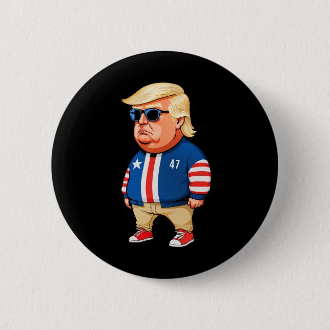 I'm Just A Chill Guys Trump Funny Chill Guy Meme  Button (Front)