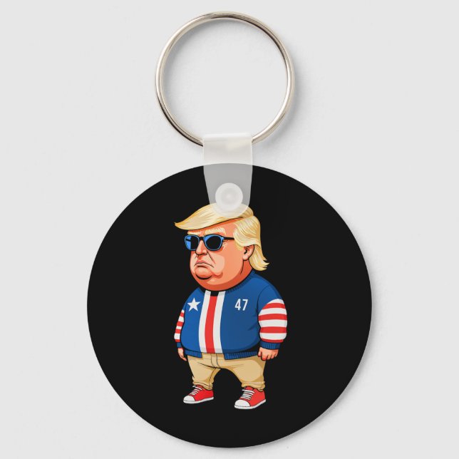 I'm Just A Chill Guys Trump Funny Chill Guy Meme  Keychain (Front)
