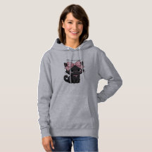 I'm Just A Girl Black Cat Bow Hoodie