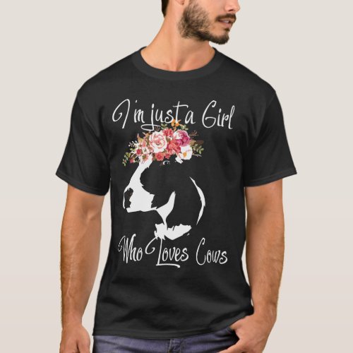 Im Just A Girl Who Loves Cows Premium T_Shirt