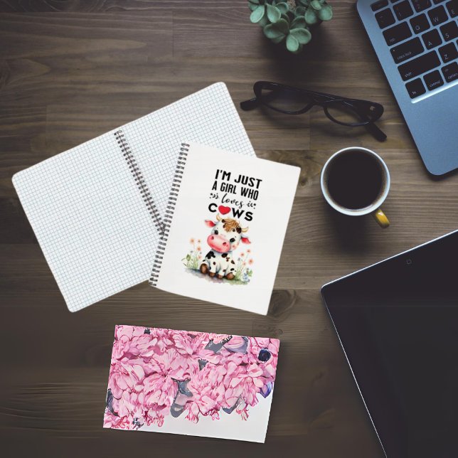  I'm Just A Girl Who Loves Cows Spiral Notebook (Creator Uploaded)