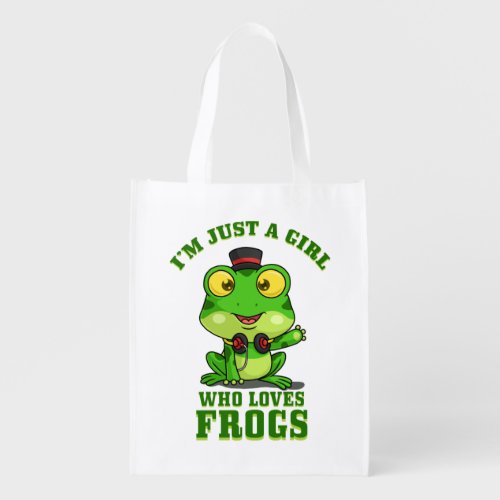 Im Just A Girl Who Loves Frogs T_Shirt Grocery Bag