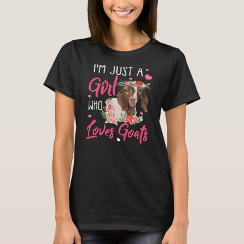 Im Just A Girl Who Loves Goats Goat Lover  T_Shirt