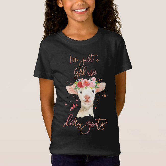 I'm Just A Girl Who Loves Goats Watercolor T-Shirt